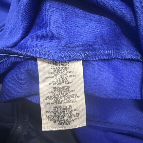 Betsy & Adam Plus Size Sleeveless Ruffled High-Low Gown - Marine Size 18W - Picture 4 of 4